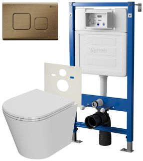 Сет Point PN48078BB: инсталляция Point Элемент PN45120 клавиша Point Афина бронза брашированная PN44041BB унитаз Point Виктория PN41061