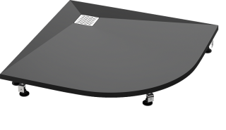 Поддон литьевой GOOD DOOR Essentia R ЧЕРНЫЙ 90x90