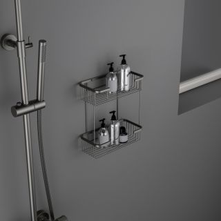 Полка двойная Timo Saona 13083/18 чёрное золото