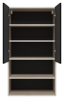 Подвесной шкаф над стиральной машиной Misty Поло 60см антрацит/дуб Галифакс белый