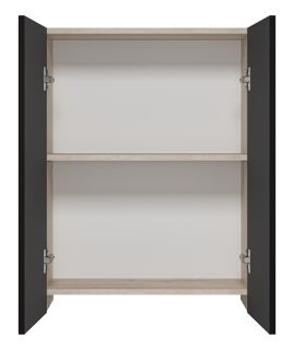 Подвесной шкаф Misty Поло 60см антрацит/дуб Галифакс белый