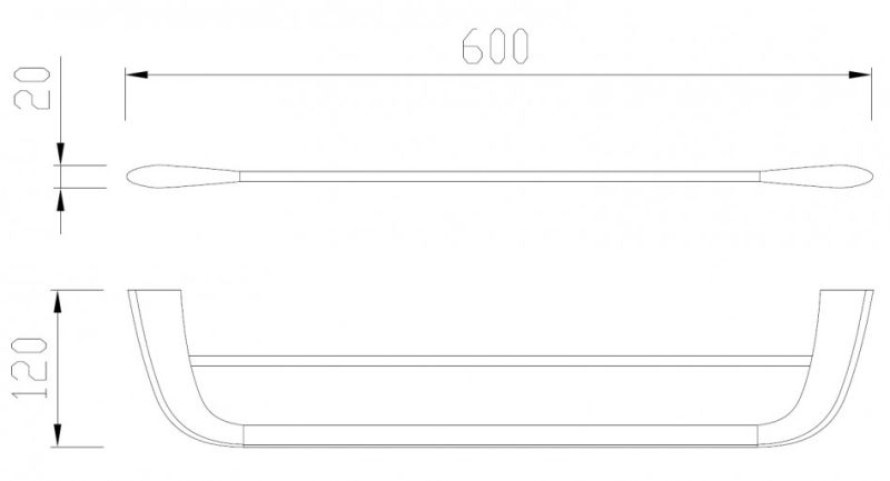 Двойной полотенцедержатель ABBER Nord AA1553B 60см чёрный матовый