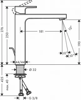 Смеситель для раковины Hansgrohe Vernis Blend 71562670 черный