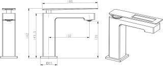 Смеситель для раковины Boheme Q 141-GB.2 золото/чёрный