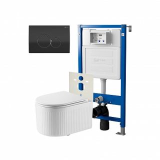 Комплект унитаза с инсталляцией Point Элемент PN48277BC с сиденьем Микролифт