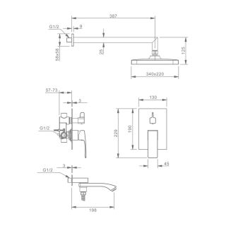 Душевой комплект Raglo R01.27.09 графит