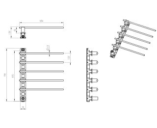 Полотенцесушитель электрический встраиваемый Wonzon & Woghand Dortmund WW-A365-BG 58x67 см с внутренней частью брашированное золото