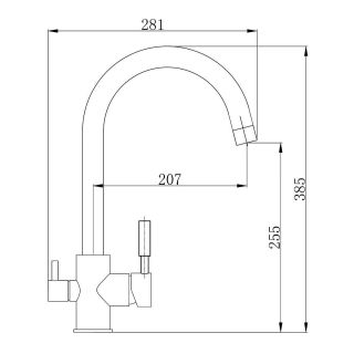 Смеситель для кухни Aquanika Comfort AQC06BL с поворотным изливом и подключением к фильтру графит