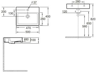Раковина Jacob Delafon Sully 50 EVT112-00, белый