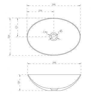 Раковина ABBER Stein AS2609 50см белый матовый