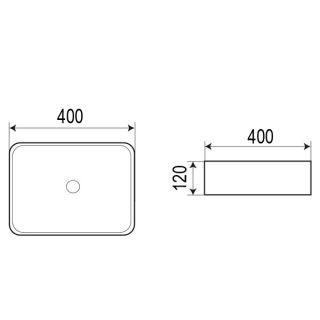 Раковина накладная Azario 40х40х12 фаянс, цвет Белый (AZ4322)