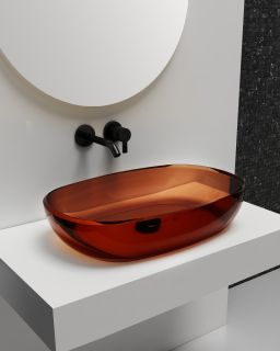 Раковина ABBER Kristall 60см коричневый AT2805Opal