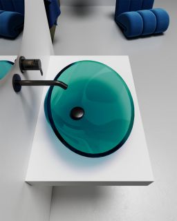 Раковина ABBER Kristall AT2812Aquamarin 53см бирюзовый