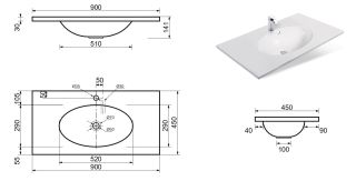 Раковина Эстет Вегас ФР-00000780 90см белый