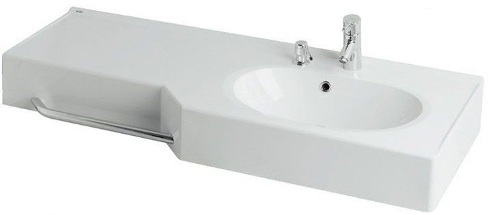 Раковина подвесная Акватон Отель правая 130см белый 1A70123WOT01R