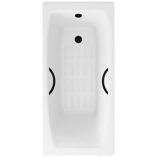 Ванна чугунная Delice Repos DLR220508RB-AS 170х70 с черными матовыми ручками
