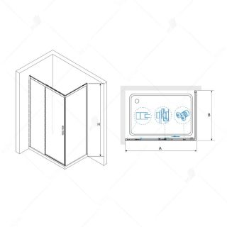 Душевой уголок RGW LE-41-1B (LE-12B + Z-060-2B) 341241198-014 190x80см чёрный