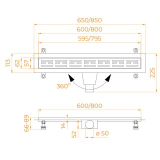 Душевой лоток RGW Drain Leo-20 60212060-01 60см хром