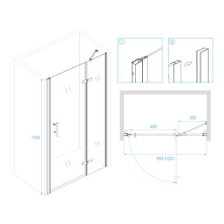 Душевая дверь RGW Passage PA-07B R 100x195см чёрный 41080710-84R