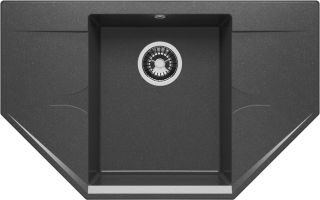 Мойка кухонная Polygran RIFF-800 чёрный 679078