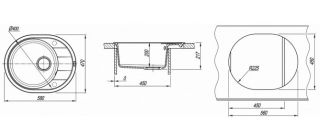 Кухонная мойка Florentina Родос 580 антрацит