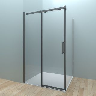 Душевой уголок Veconi Rovigo RV-070B, 1600х1000х1950, черный, стекло прозрачное