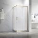 Душевой уголок Veconi Rovigo RV-27G, 1000x800x1900, золото брашинг, прозрачное стекло