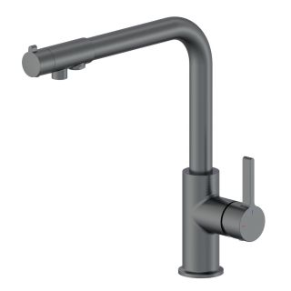 Смеситель для кухни Wonzon & Woghand WW-88458008-BGM c подключением фильтра тёмный графит