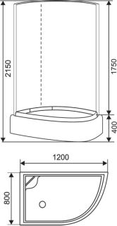 Душевая кабина Arcus style S-09G L 120х80х215