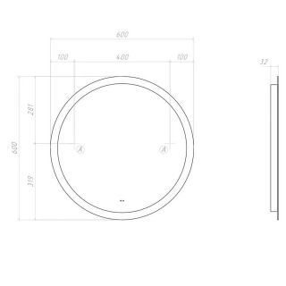 Зеркало с подсветкой Vigo Otti Comfort 183 60 см
