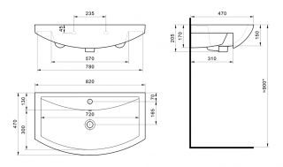 Раковина Santek Балтика 80 см