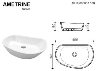 Раковина Whitecross Ametrine 0718.060037.100 60см белый глянец