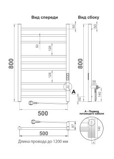 Полотенцесушитель электрический Indigo Line Trinity LСLTE80-50BRRt 80x50 см чёрный муар