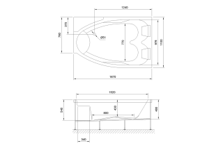 Акриловая ванна Royal Bath Shakespeare правая 170x110см белый RB652100K-R