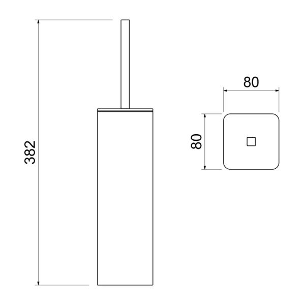 Щётка для туалета Timo Torne 43161/03 чёрный матовый