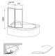 Шторка на ванну Ravak Supernova VSK2 Rosa 160 76P90100Z1 Transparent профиль белый правый
