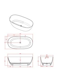 Ванна из искусственного камня Timo Satu SATU1555 155x80 см белый
