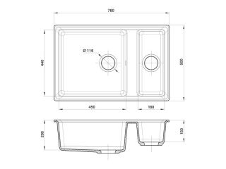 Мойка кухонная GranFest Песок Level LV-760 K пес