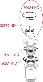 Донный клапан для раковины AlcaPlast клик-клак 5/4" цельнометаллический с большой пробкой A396