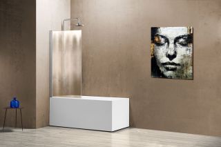 Шторка на ванну Vincea VSB-11800CH 80 см, профиль хром, стекло шиншилла