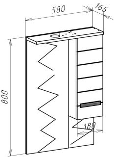 Зеркало-шкаф с подсветкой Bellezza Сиена 60см правый белый 00000001236
