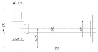 Сифон для раковины ABBER чёрный матовый AF0031B