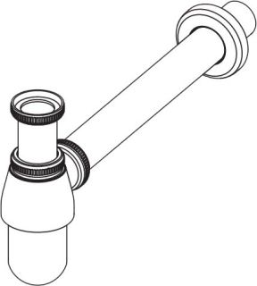 Сифон для умывальника ?32, цельнометаллический, с накидной гайкой 5/4", арт. A431