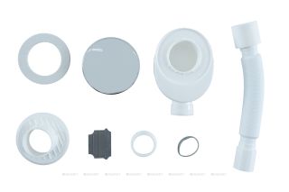 Сифон для душевого поддона Aquanet 302124 с накладкой белый