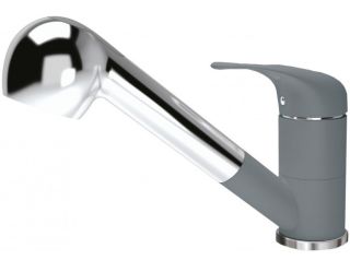 Смеситель для кухни Florentina Сигма с выдвижным изливом серый шёлк