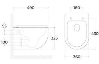 Подвесной унитаз Sintesi Evi SIN-TS-EVI-151BM безободковый чёрный матовый