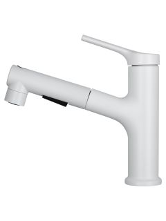 Смеситель для раковины Wonzon & Woghand WW-A40862-MW с выдвижным изливом белый матовый