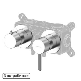 Смеситель скрытого монтажа на 3 потребителя WHITECROSS Y Y1243NIB брашированный никель