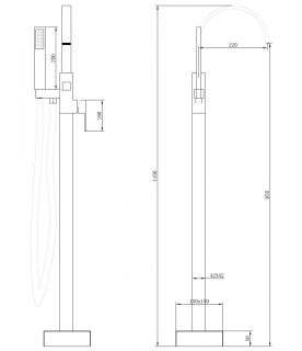 Напольный смеситель для ванны ABBER Wasserfall хром AF8615