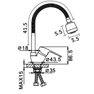 Смеситель для кухни Frap F4302-B хром